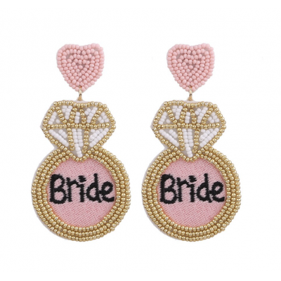 Bride Earrings - Beaded Bride Diamonds